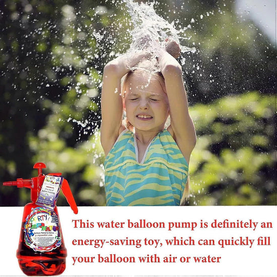 Water Balloon Pump with 500 Balloons Hand Filler for Outdoor Play