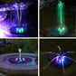 Solar Water Fountain with LED Lights Bird Bath Garden Pump