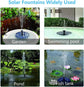 1.2W Floating Solar Fountain Pump with 6 Nozzles 30-40cm Spray