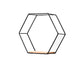 Nordic Hexagonal Iron Stand Small Pot Wall Holder Home Shelf Storage Holder-Golden M