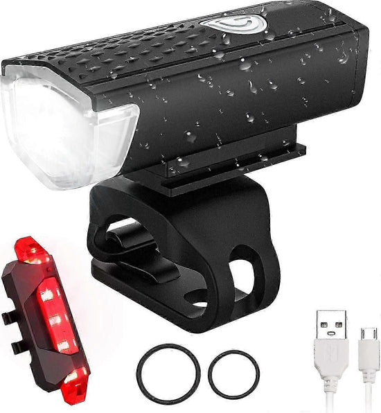 USB Rechargeable LED Bike Front Light - Waterproof, 5 Modes, for All Bikes