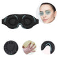 2pcs 3D Silk Sleep Mask - Black, Adjustable, Memory Foam