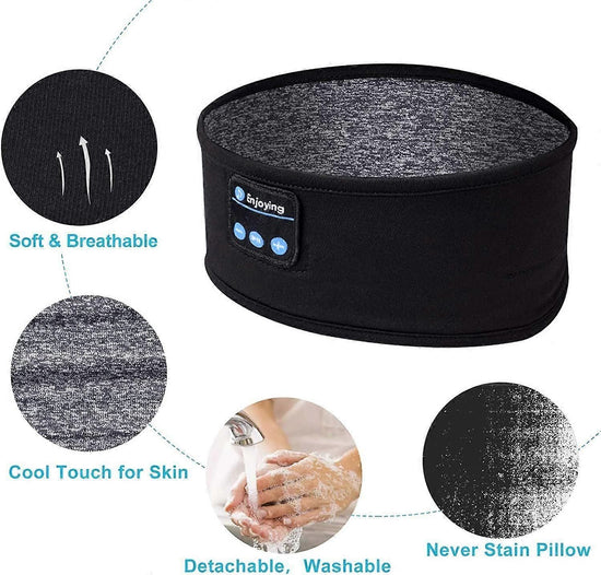 Bluetooth 5.0 Sleep Mask - Wireless Headphones, Blackout, Soft Fabric