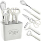 5-Piece Kitchen Gadget Set - Stainless Steel with Wooden Handles, Storage Box