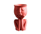 Human Think Face Ceramic Home Plants Flower Pot Vase Planter Tabletop Decoration-Red