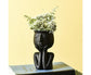 Human Think Face Ceramic Home Plants Flower Pot Vase Planter Tabletop Decoration-Red