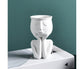 Human Think Face Ceramic Home Plants Flower Pot Vase Planter Tabletop Decoration-Red
