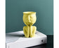 Human Think Face Ceramic Home Plants Flower Pot Vase Planter Tabletop Decoration-Red