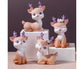 Cartoon Small Deer Resin Reindeer Craft Miniature Desktop Ornaments Car Decor- B