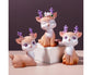 Cartoon Small Deer Resin Reindeer Craft Miniature Desktop Ornaments Car Decor- B