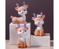Cartoon Small Deer Resin Reindeer Craft Miniature Desktop Ornaments Car Decor- B