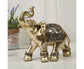 Eye-catching Elephant Figurine Fine Symbol Resin Elegant Elephant Trunk Sculpture for Home-Golden S