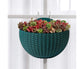Flower Pot Exquisite Wall-mounted Plastic Wall Hanging Basket Flowerpot for Garden-Atrovirens