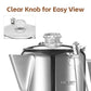 1.2L 9-Cup Stainless Steel Camping Percolator Coffee Pot Stovetop Coffee Maker 1Pc
