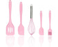 Silicone Baking Utensils Set - Heat-Resistant - Pink