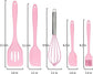 Silicone Baking Utensils Set - Heat-Resistant - Pink