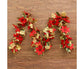 1.8m Artificial Christmas Red Flower Cane Vine Rattan Home Garden Xmas Decor-Golden+Red