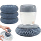 Dishwashing Brush Press Type Liquid Multifunctional Pot Cleaning with Balls (Blue)