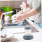 Dishwashing Brush Press Type Liquid Multifunctional Pot Cleaning with Balls (Blue)