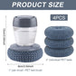 Dishwashing Brush Press Type Liquid Multifunctional Pot Cleaning with Balls (Blue)
