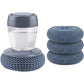 Dishwashing Brush Press Type Liquid Multifunctional Pot Cleaning with Balls (Blue)