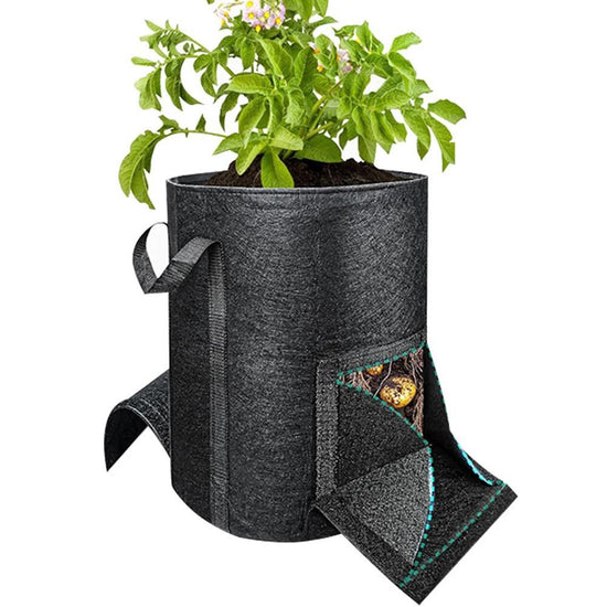 1 Pack 15 Gal Potato Grow Bags with Dual Harvest Windows Reinforced Handles Planter