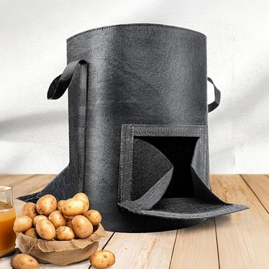 1 Pack 15 Gal Potato Grow Bags with Dual Harvest Windows Reinforced Handles Planter