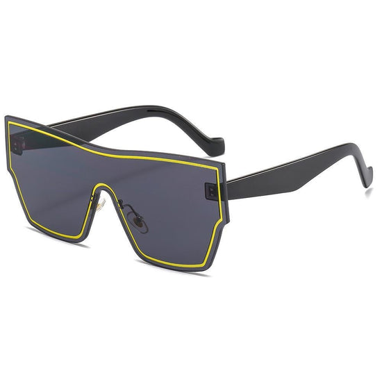 New Fashion One-piece Sunglasses Women Classic Big Frame Retro Punk Style Glasses Men&