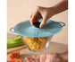 Pot Lid Reusable Heat-resistant Silicone Leak Proof Fresh-keeping Cover for Kitchen-Light Blue XL