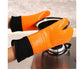 Kitchen Anti-sbabies Heat Resistant Silicone Glove Oven Pot Baking Cooking Mitt-Orange