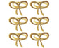 6Pcs Simple Bowknot Napkin Ring Buckle Holder Wedding Banquet Party Table Decor-Golden