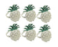 6Pcs Napkin Rings Pineapple Shape Faux Pearl Beaded Restaurant Hotel Table Decor-Silver