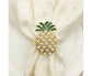 6Pcs Napkin Rings Pineapple Shape Faux Pearl Beaded Restaurant Hotel Table Decor-Silver
