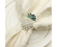 6Pcs Napkin Rings Pineapple Shape Faux Pearl Beaded Restaurant Hotel Table Decor-Silver