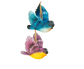 1 Set Decorative Resin Birds Pendant - Multicolor