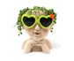 Face Flower Pot with Drainage Resin Succulent Cactus Plant Face Planter Garden Supplies-Multicolor