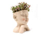 Face Flower Pot with Drainage Resin Succulent Cactus Plant Face Planter Garden Supplies-Multicolor