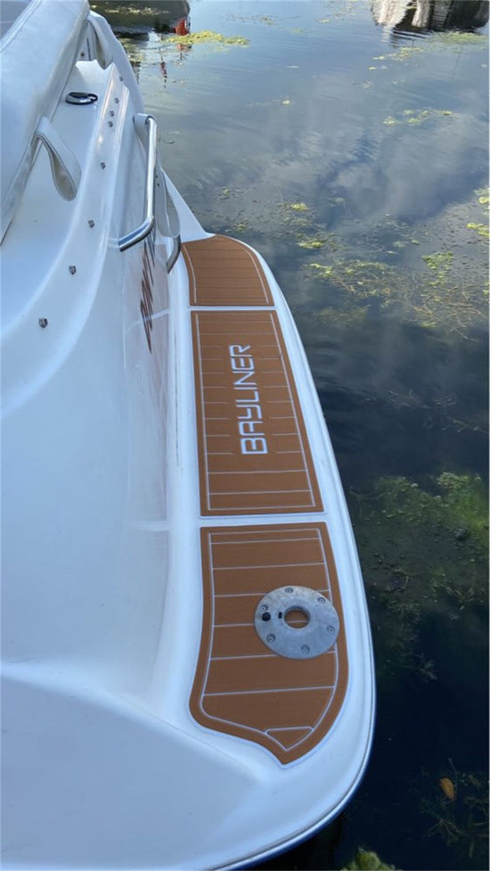 2002 Bayliner 2455 Swim Platform Cockpit Boat EVA Foam Faux Teak Deck Floor Pad Mat SeaDek MarineMat Gatorstep Style Self Adhesive