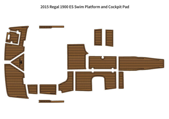 2015 Regal 1900 ES Swim Platform Cockpit Boat EVA Faux Foam Teak Deck Floor Pad SeaDek MarineMat Gatorstep Style Self Adhesive