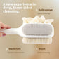 3-in-1 Multi-Functional Long-Handled Bath Brush, Combining Bath Sponge, Soft-Bristle Brush, and Washcloth in One, Home Exfoliating Bath Brush, Back Scrubber - Blue