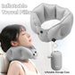 Portable Inflatable Travel Neck Pillow, Nap Pillow, Comfortable Neck Support for Long Trips, Easy to Pack for Business Trips and Travel, Foldable and Slim Travel Pillow - Gray