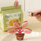 Household Food Bag Freshness Sealing Clips, Creative Plant Pot Magnetic Clips, Multifunctional Fridge Magnet Clips, Cute Leaf-Shaped Food Bag Clips，2-pack - Pink + Green
