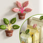 Household Food Bag Freshness Sealing Clips, Creative Plant Pot Magnetic Clips, Multifunctional Fridge Magnet Clips, Cute Leaf-Shaped Food Bag Clips，2-pack - Pink + Green