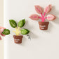 Home Food Bag Freshness Sealer, Creative Plant Pot Magnetic Clips, Multifunctional Fridge Magnet Clips, Cute Leaf-Shaped Food Bag Clips - Pink