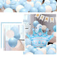 Birthday Party Decor Set: “HAPPY BIRTHDAY” Balloons + Bunting + Crown Set, Birthday Party Decor - Blue Set
