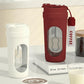 Electric Automatic Mixing Cup, One-Button Shaker Cup, Food-Grade Portable Coffee/Water Cup with Dual Spouts, Type-C Charging, Portable Leak-Proof Electric Mixing Cup with Carrying Strap—Red
