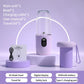 Portable Electric Juicer Cup with Digital Display for Home Use, High-Powered 16-Blade Head, Large-Capacity Outdoor Portable Wireless Charging Juicer Cup, Food-Grade Material with Child Safety Lock—Purple