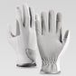 Equestrian Riding Gloves, Full-Palm Silicone Anti-Slip & Durable Touchscreen Model, Ice-Silk Cooling, Breathable, and UV-Protective, Suitable for Outdoor Sports, Driving, and Training—White-L