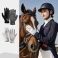 Equestrian Riding Gloves, Full-Palm Silicone Anti-Slip & Durable Touchscreen Model, Ice-Silk Cooling, Breathable, and UV-Protective, Suitable for Outdoor Sports, Driving, and Training—Black-M