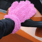 Double-Sided Chenille Car Wash Glove, Paint-Safe Coral Fleece Car Cleaning Glove, Five-Finger Design, Absorbs Water and Removes Dirt Easily, Car Cleaning Tool, Home and Car Cleaning Tool - Orange